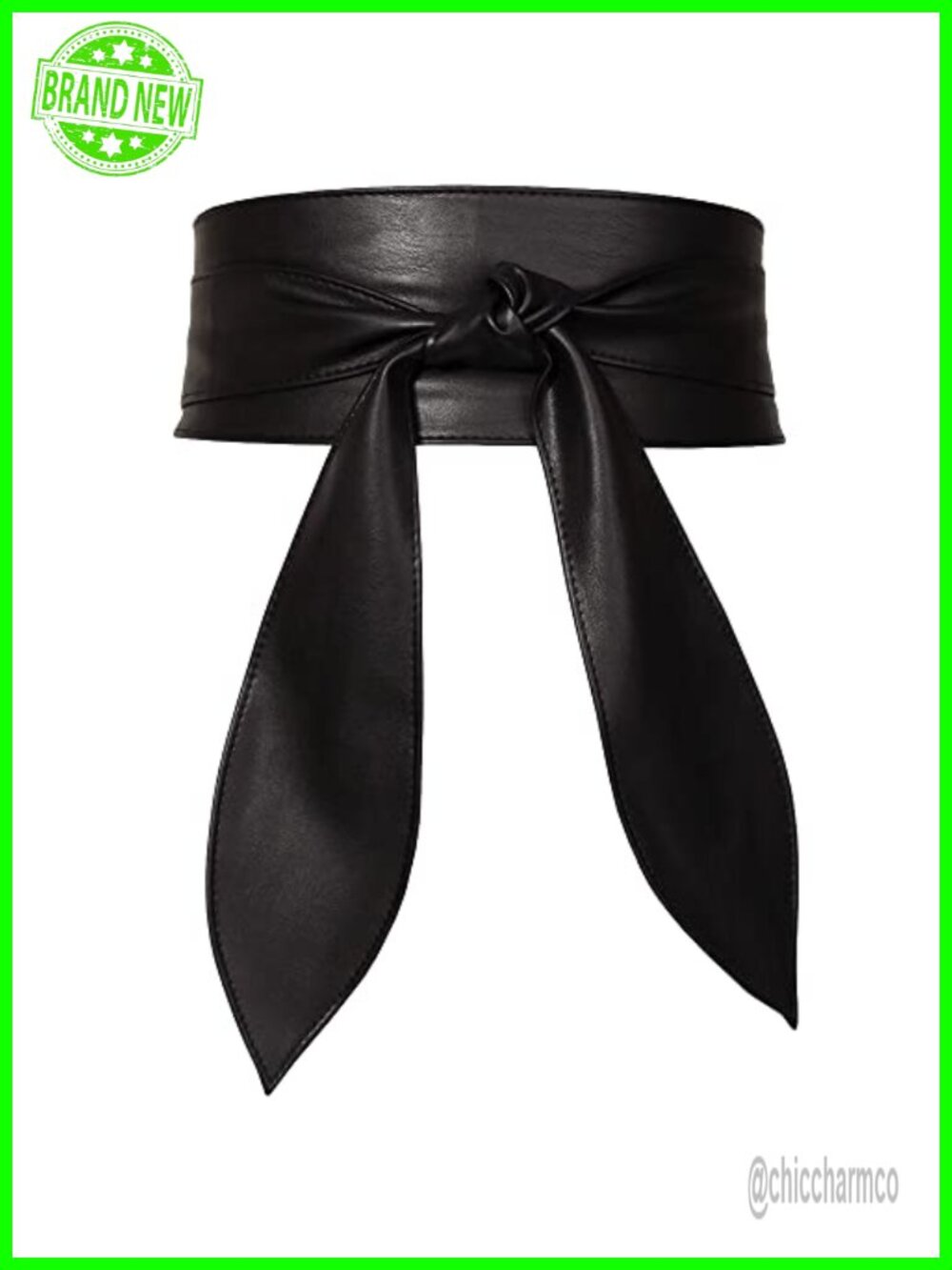 Women Faux Leather Obi Belt Bow Tie Wrap Wide Waistband Cinch Belt for Dresses